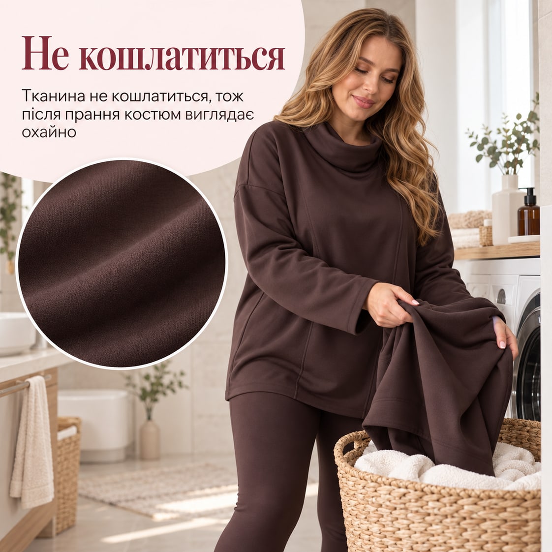 Не кошлатиться: тканина не кошлатиться, тож після прання костюм виглядає охайно. Костюм Parma