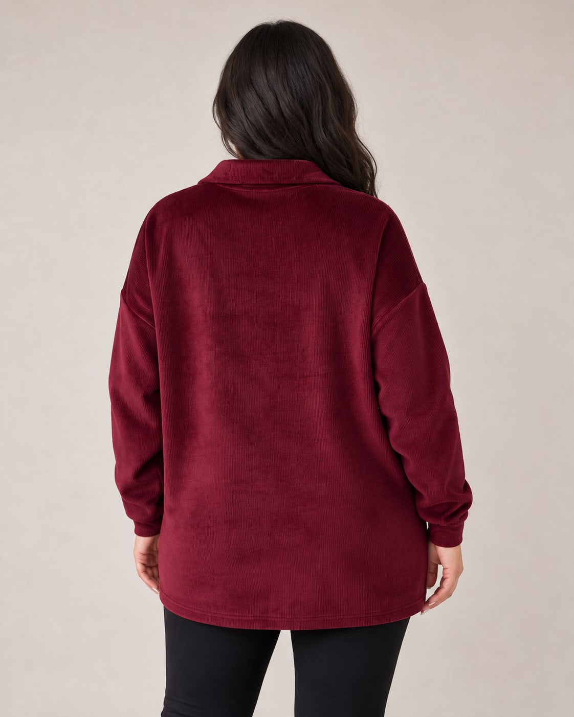 Светр-поло Vitto велюровий на флісі, бордовий — фото 2